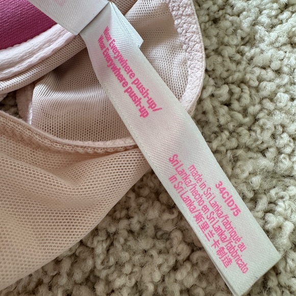 Lot of 3 Pink Victoria Secret Bras 34 c blue nude tan push up - Picture 12 of 12